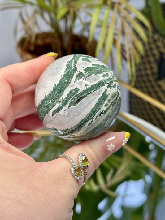 Green Zebra Jasper Sphere