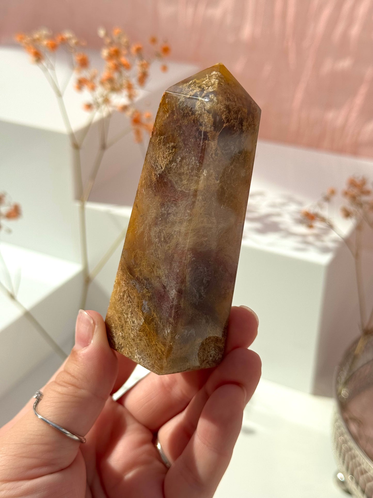 Indonesian Red Moss Agate Tower