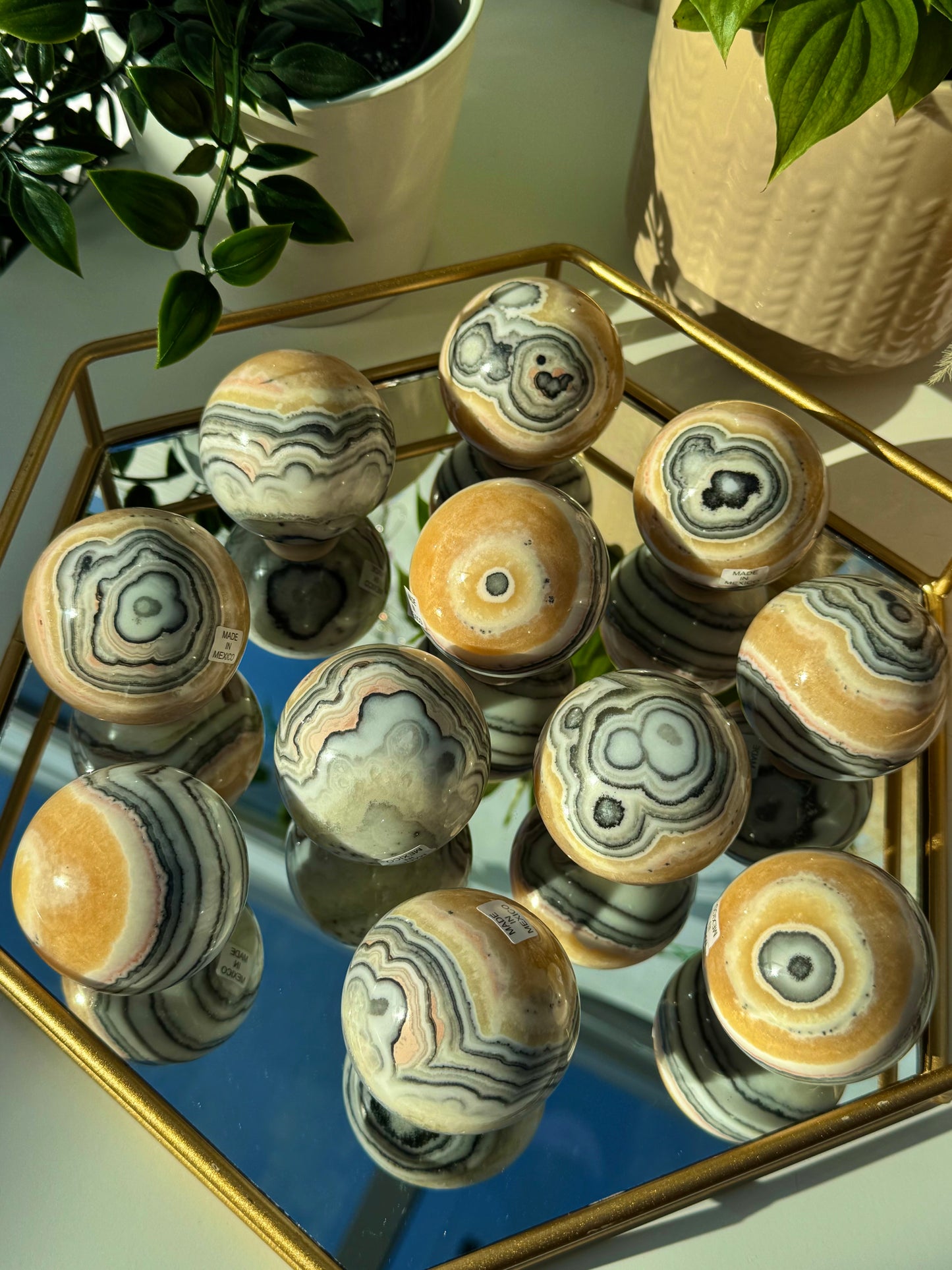 Zebra Calcite Spheres