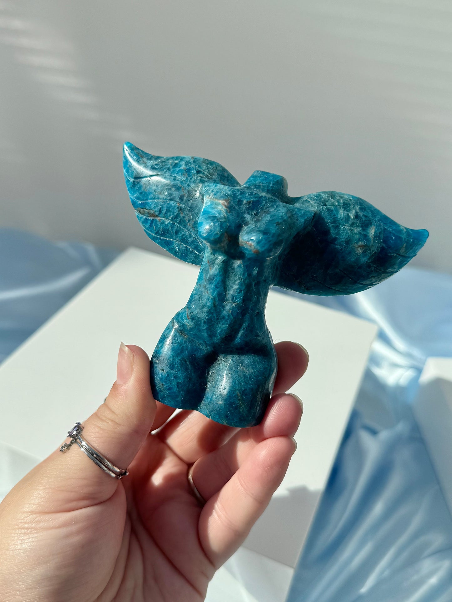 Blue Apatite Lady Body with Angel Wings
