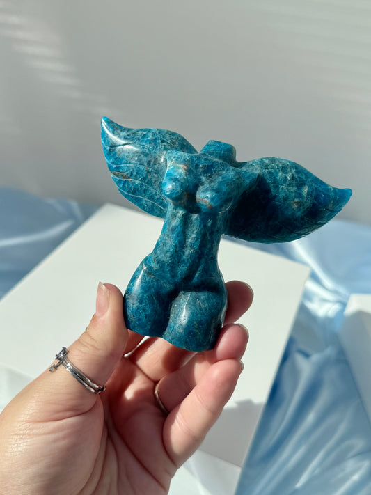 Blue Apatite Lady Body with Angel Wings
