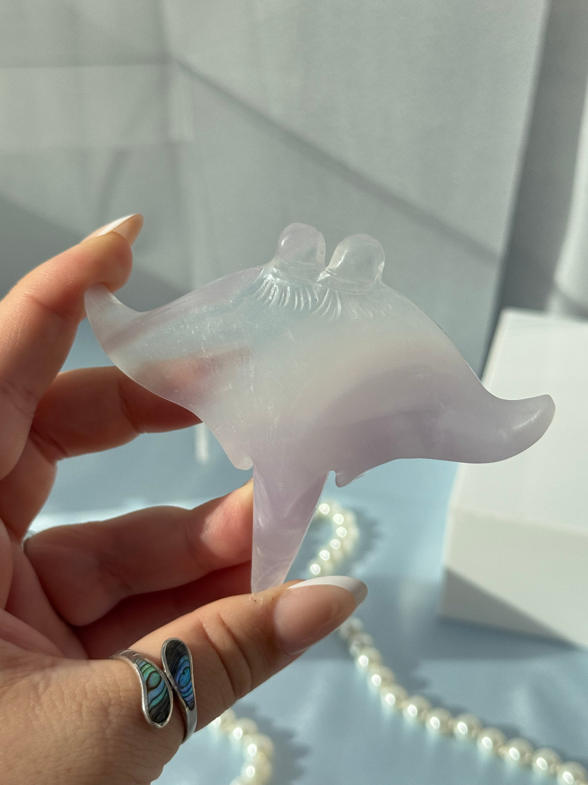 Lavender Fluorite Manta Rays