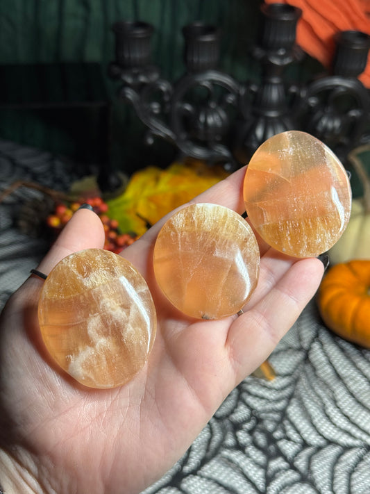 Honey Calcite Palms