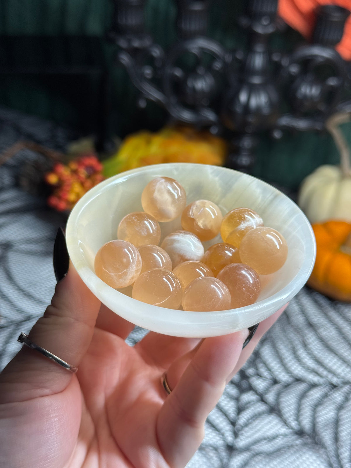 Honey Calcite Mini Spheres