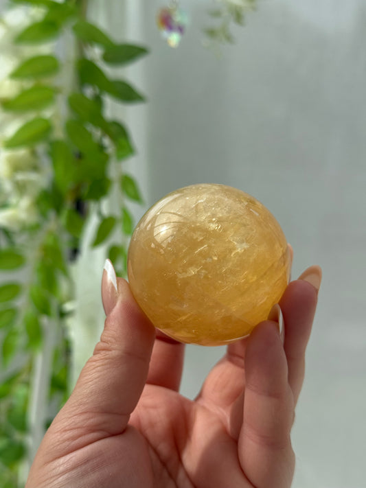 Honey Calcite Sphere
