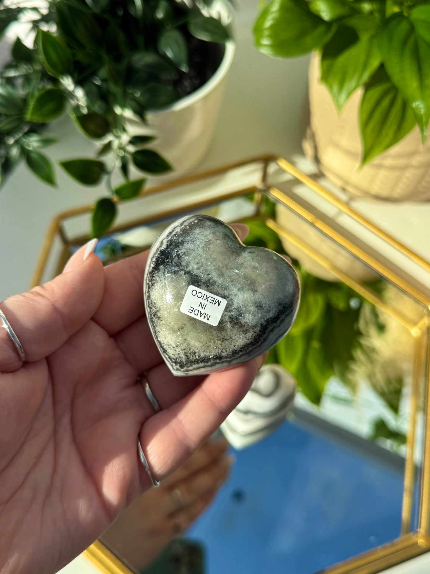 Zebra Calcite Hearts