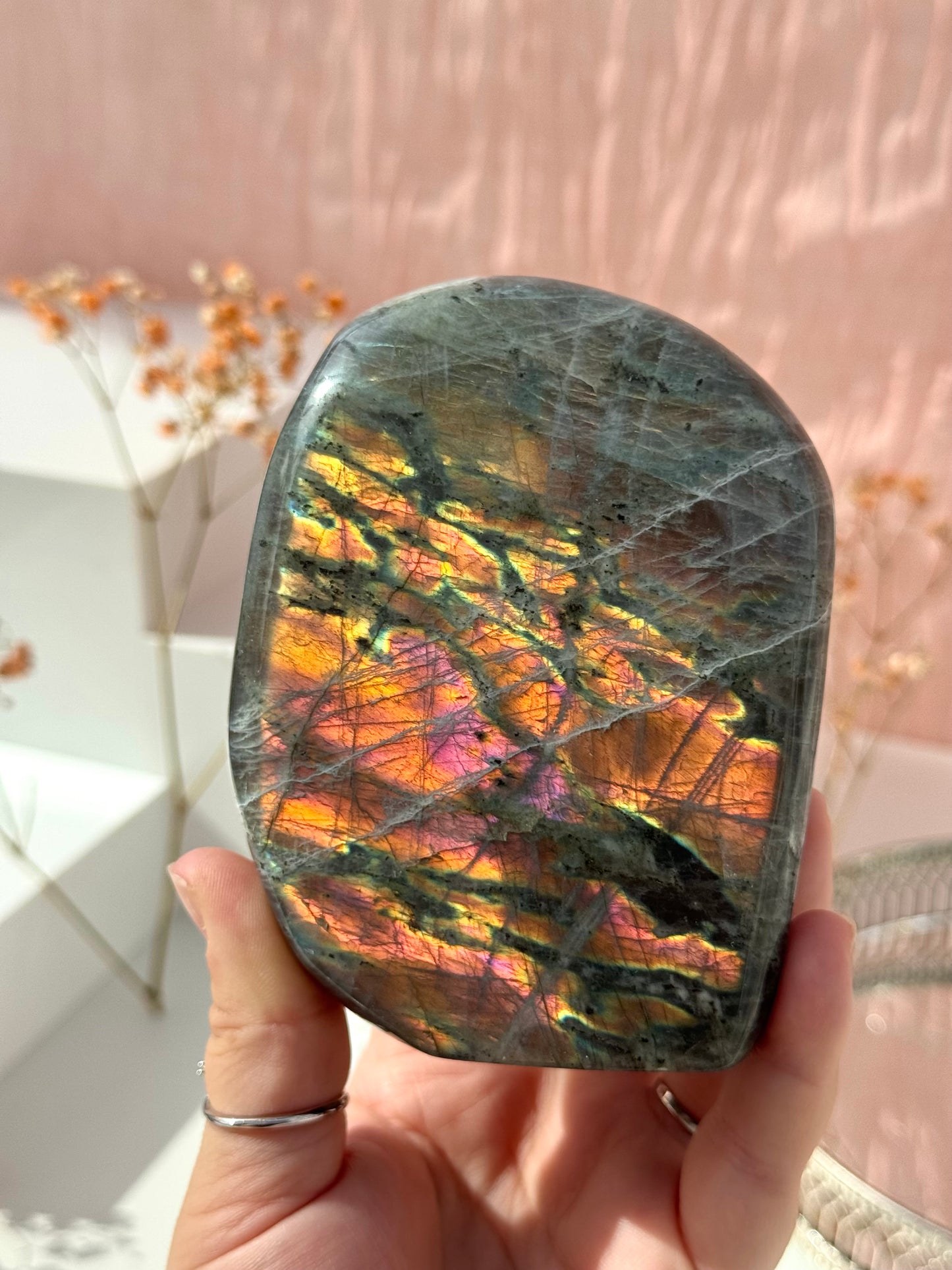 Pink Sunset Labradorite Freeform