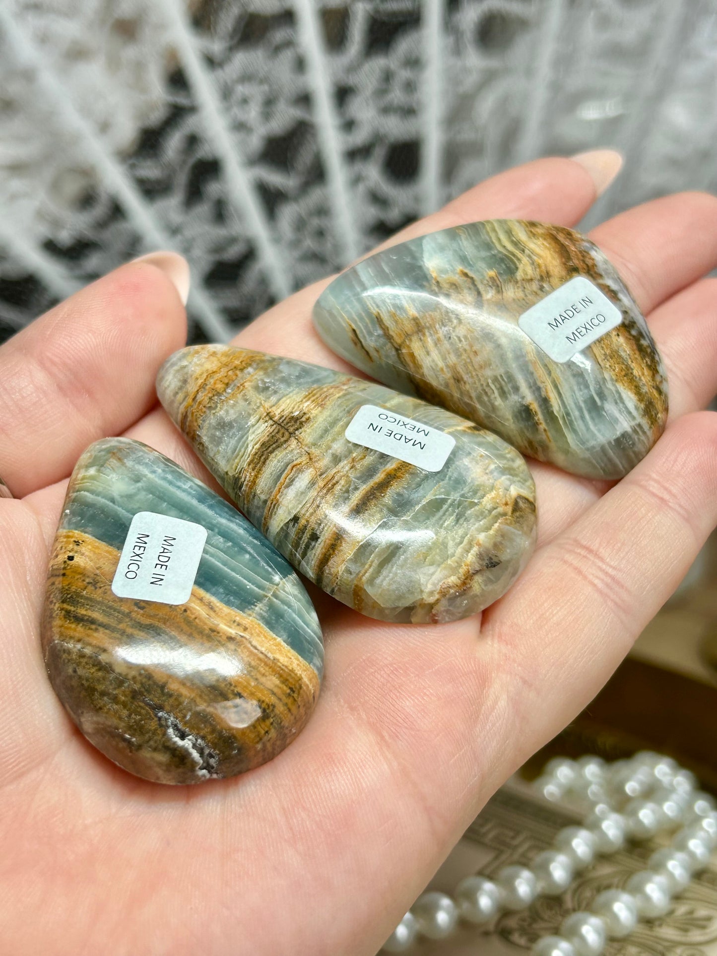 Large Blue Onyx Cabachons