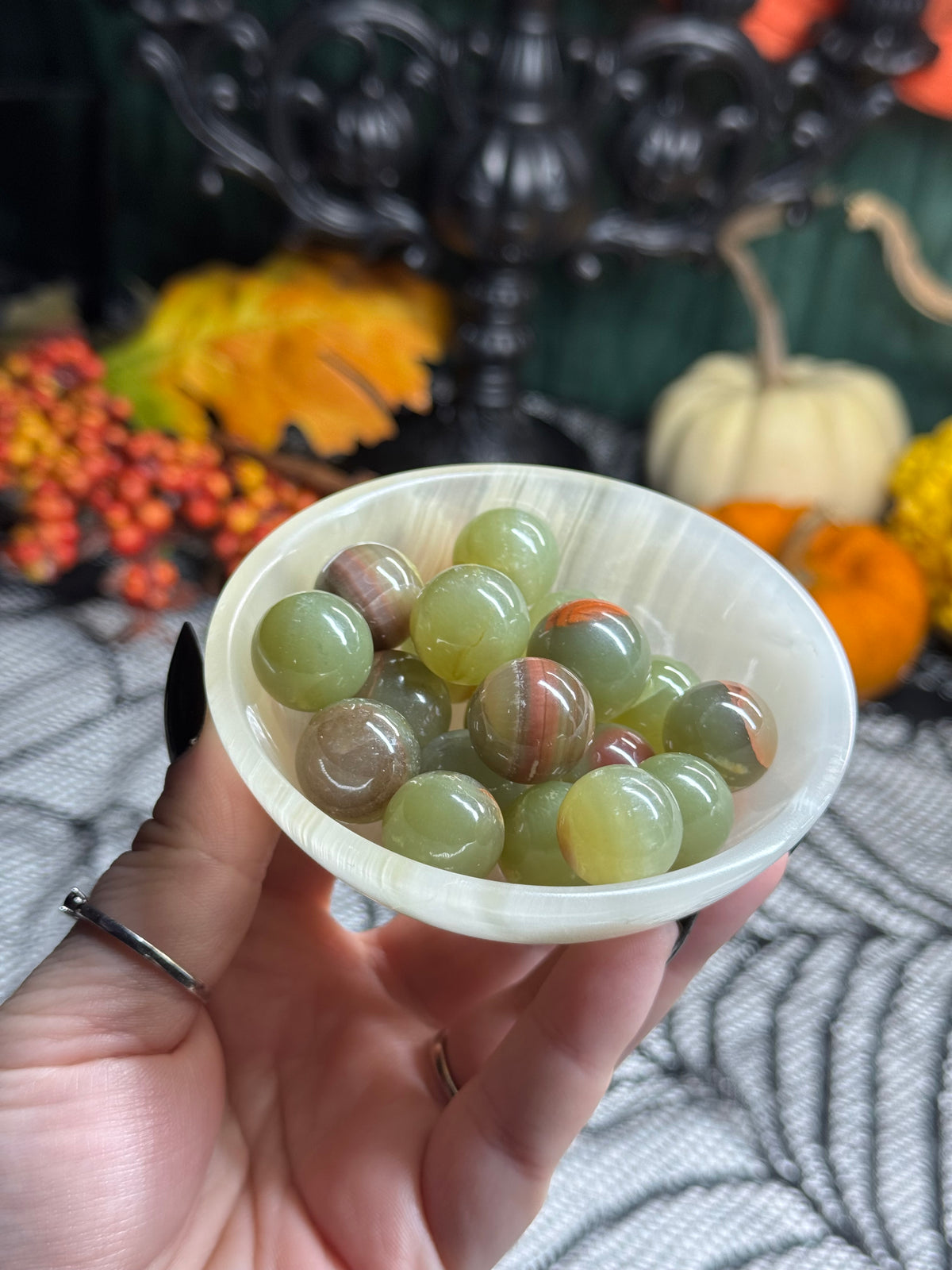 Green Banded Onyx Mini Spheres