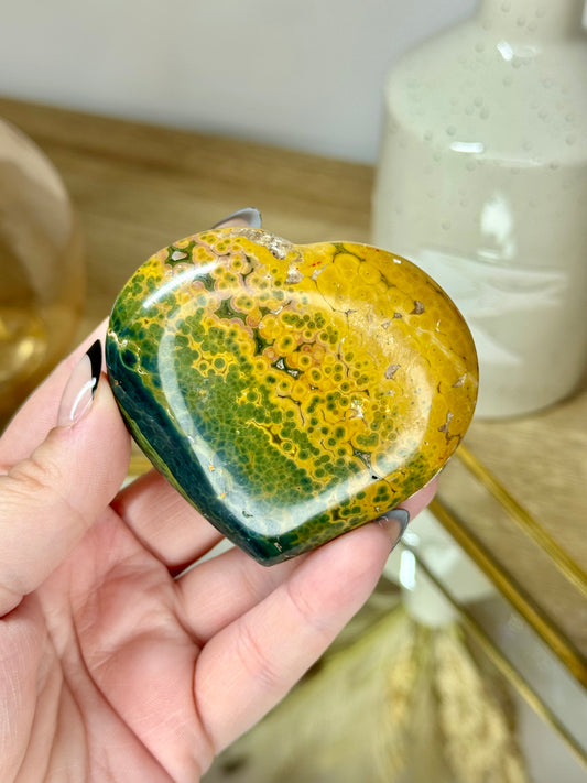 Orbicular Ocean Jasper Heart