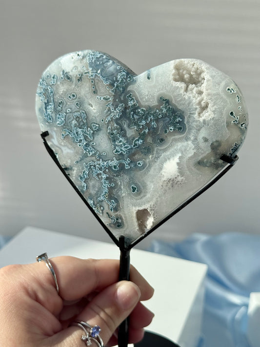 Moss Agate Heart