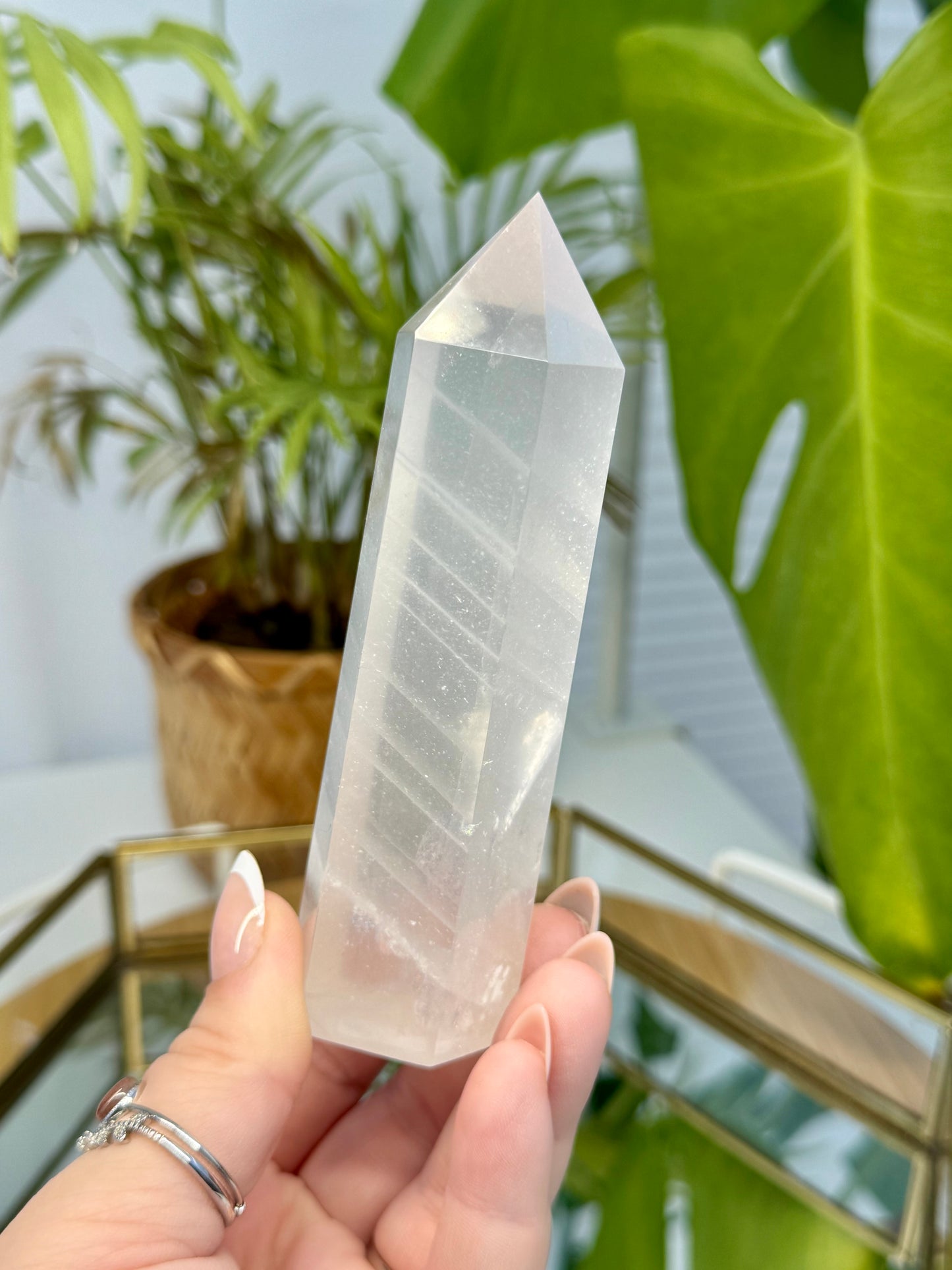 Girasol Quartz with Mica Tower