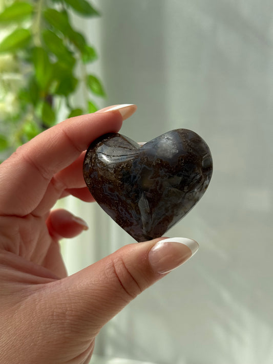 Moss Agate Heart