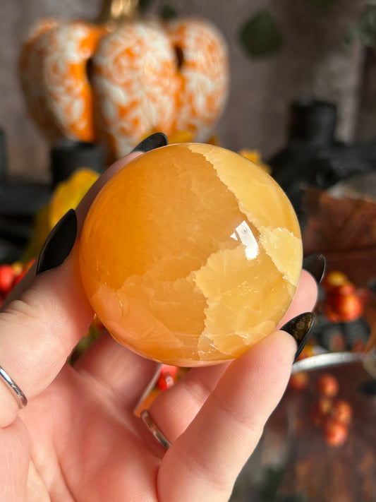 Orange Calcite Spheres from Mexico