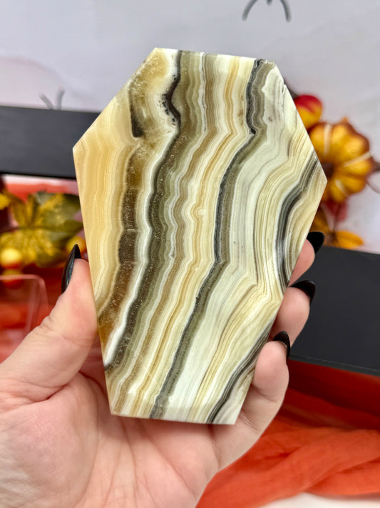 Zebra Calcite Coffin Trinket Dish