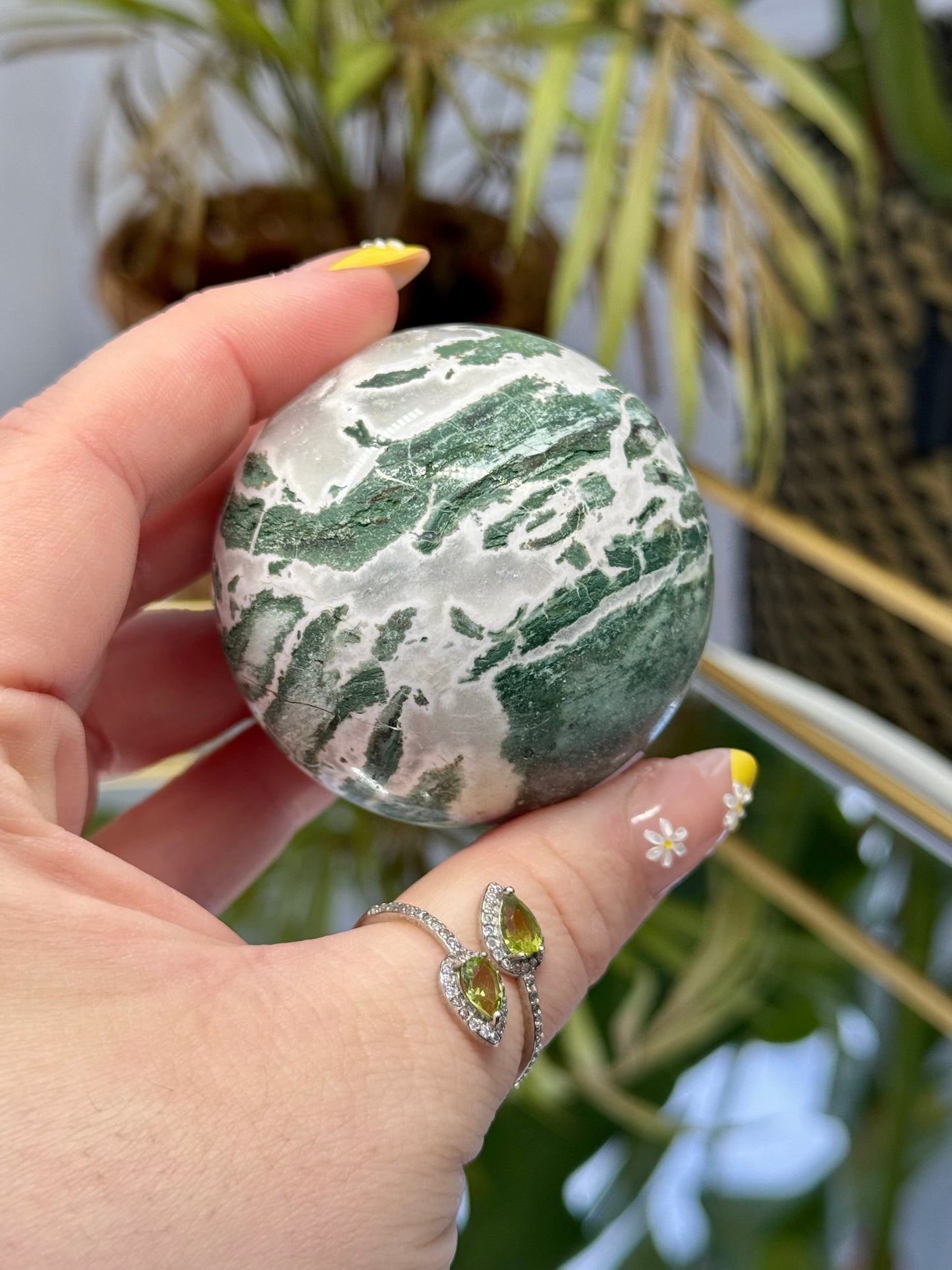 Green Zebra Jasper Sphere