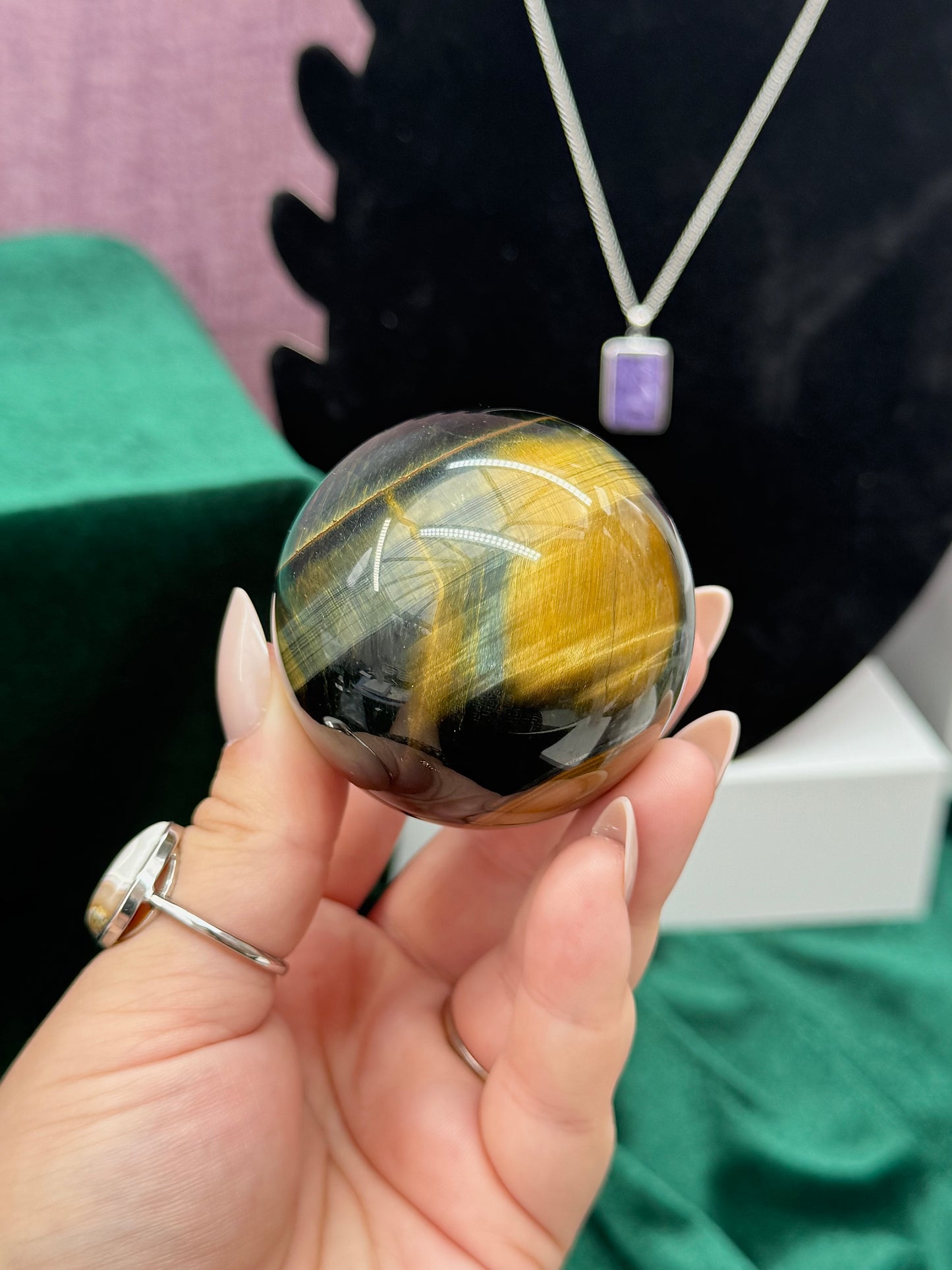 Blue & Gold Tigers Eye Sphere