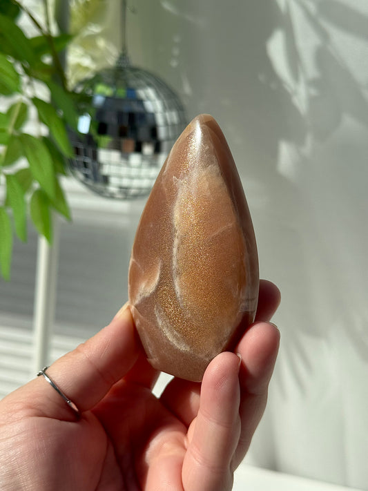 Peach Moonstone Freeform Teardrops