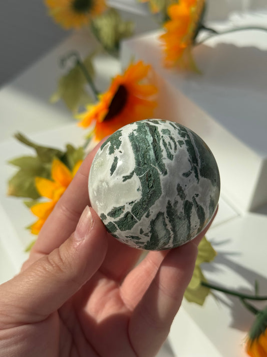 Green Zebra Jasper Sphere