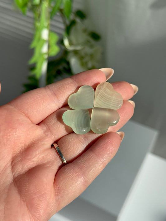 Green Fingerprint Calcite Mini Hearts