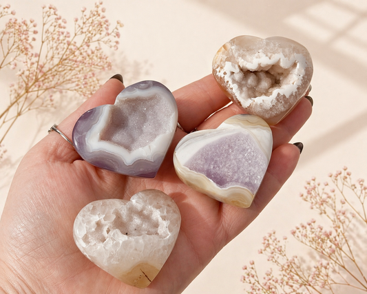 Druzy Agate Hearts