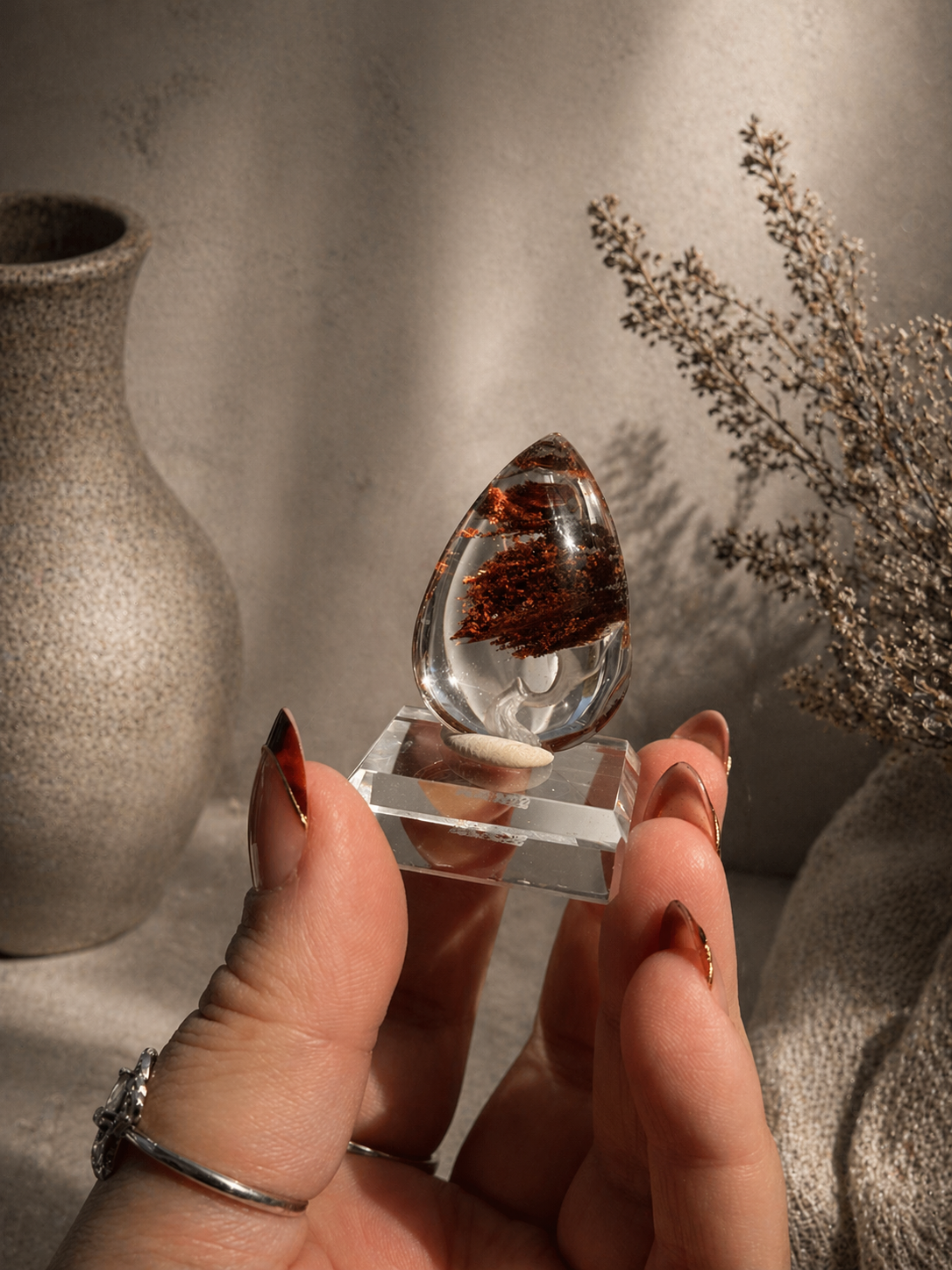 Garden Quartz “Weirwood Tree” Teardrop Lens