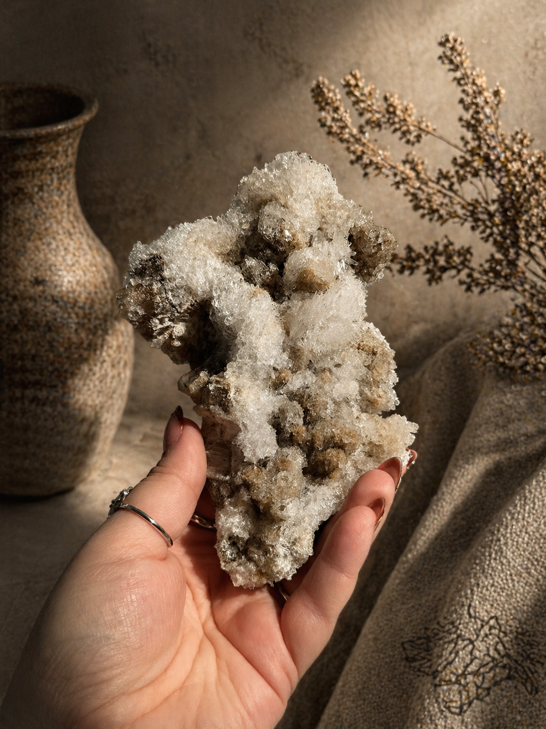 Dogtooth Calcite with Selenite