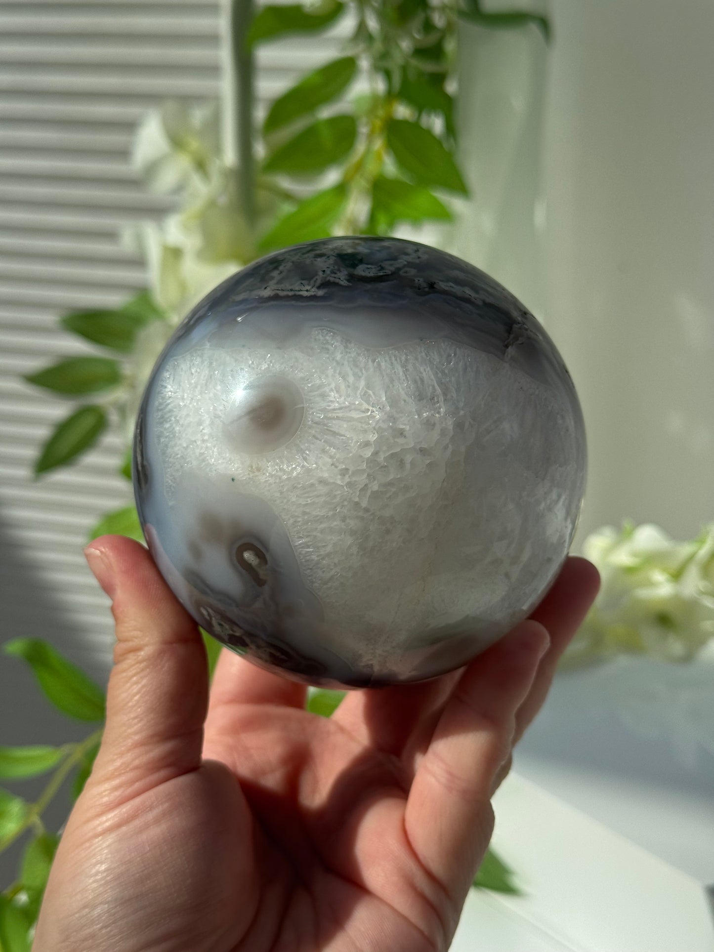 Statement Moss Agate Sphere