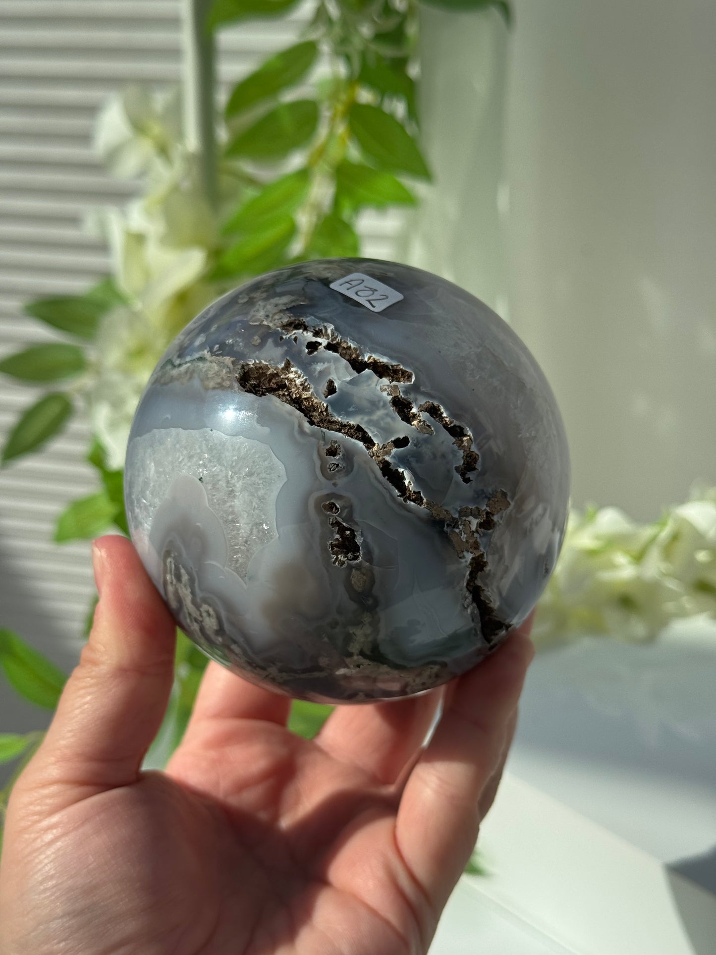 Statement Moss Agate Sphere
