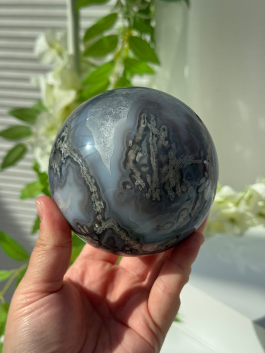 Statement Moss Agate Sphere